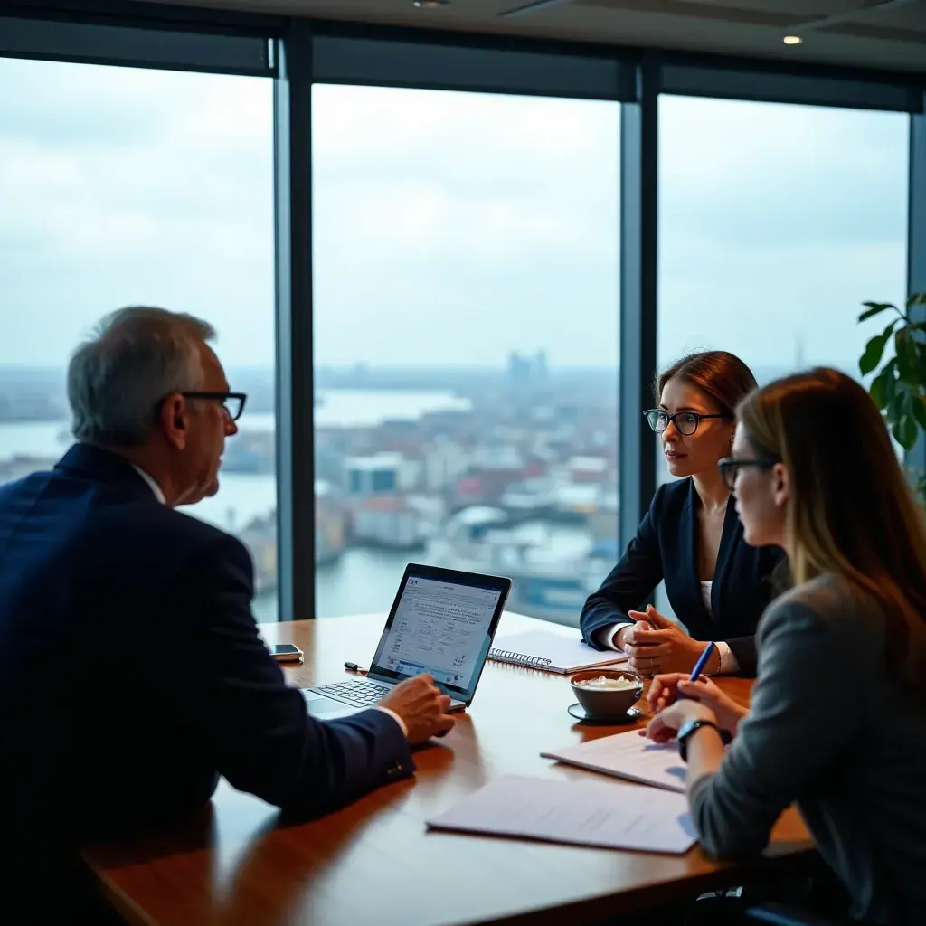 Bilder von zufriedenen Kunden bei der Nutzung von Unternehmenspaketen